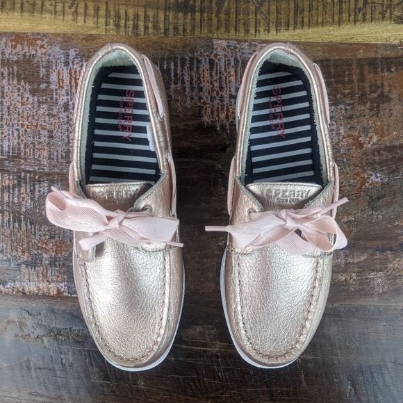 Sperry Top Sider Sparkle Boat Rose Gold (Pink) Size Youth 6 - Picture 4 of 15